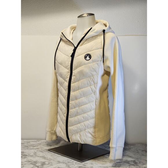 ZYIA Active Courchevel Fleece Hybrid Jacket Size SMALL Cream Activewear Coat - Picture 1 of 16